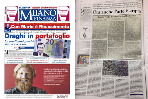 MILANO FINANZA intervista nftart michele ficara SVIZZERA